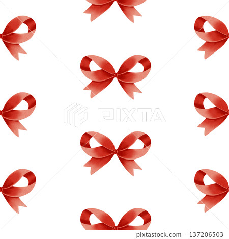 Elegant watercolor seamless patterns with hand-painted red ribbons and bows. Ideal for Easter, birthdays, gift wrapping, scrapbooking, and festive textile designs, children's clothing and textiles Elegant watercolor seamless patterns with hand-painted red ribbons and bows. Ideal for Easter, birthdays, gift wrapping, scrapbooking, and festive textile designs, children's clothing and textiles 137206503