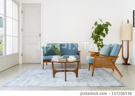 Image of a living room with antique-style furniture Image of a living room with antique-style furniture 137206536