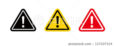 Warning sign icons, caution, danger, error message icons 137207324