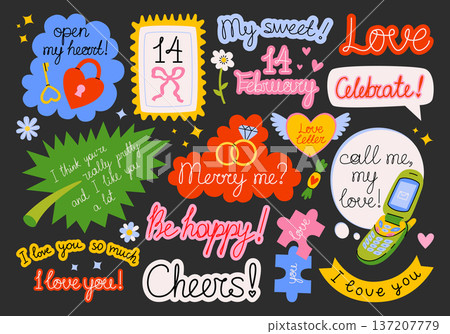 Hand drawn collection of abstract designs, highlights with lovely phrases, frames in various shapes for creating posters, postcards and social media. Colorful cute templates and simple covers. Hand drawn collection of abstract designs, highlights with lovely phrases, frames in various shapes for creating posters, postcards and social media. Colorful cute templates and simple covers. 137207779