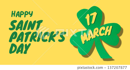 Text shows celebration for St. Patrick's Day in green colors Text shows celebration for St. Patrick's Day in green colors 137207877