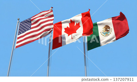 USA, Canada and Mexico World Cup Flags. USA, Canada and Mexico World Cup Flags. 137207911