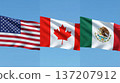 USA, Canada and Mexico World Cup Flags. 137207912