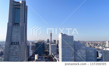 Minato Mirai buildings and cityscape panorama on a clear day 137208305