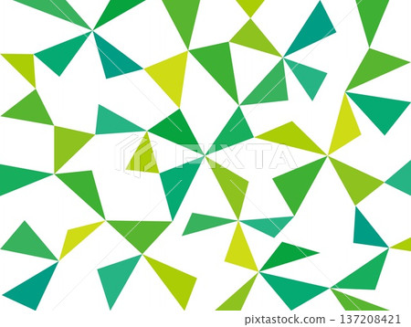 Geometric pattern, triangle, white background, green 137208421