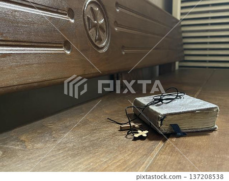 orthodox cross on the old bible for pray orthodox cross on the old bible for pray 137208538