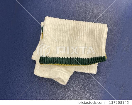 hockey sock isolated on gray background 137208545