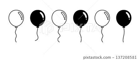 單色簡單氣球向量圖 137208581