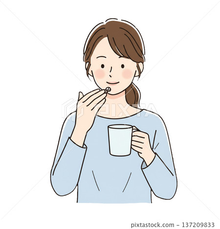 女性服藥、健康管理、健康形象 137209833