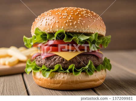 Thick hamburger 137209981