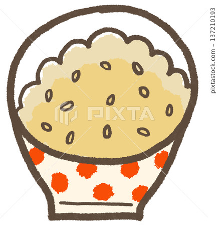 手繪糙米，簡潔可愛的插圖（生活方式系列） 137210193