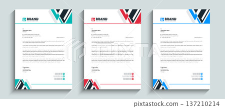 Abstract style business letterhead design template. Simple and clean letterhead, stationery, identity, document, branding, layout design Abstract style business letterhead design template. Simple and clean letterhead, stationery, identity, document, branding, layout design 137210214