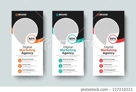 Modern corporate business dl flyer or rack card design layout template. Elegant professional dl flyer, rack card, roll up banner, poster, leaflet, standee or x banner design. Modern corporate business dl flyer or rack card design layout template. Elegant professional dl flyer, rack card, roll up banner, poster, leaflet, standee or x banner design. 137210221