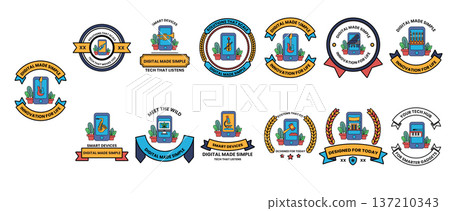 A collection of stickers with a variety of themes and colors A collection of stickers with a variety of themes and colors 137210343