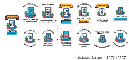 A series of images of smart devices A series of images of smart devices 137210357