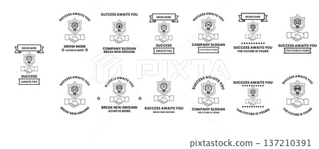 A series of logos with the word "success" on them A series of logos with the word "success" on them 137210391
