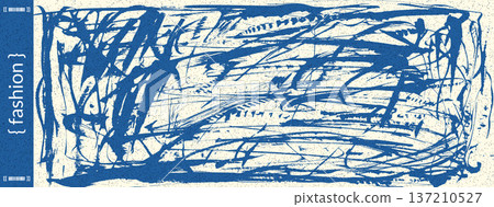 Chaotic dynamic ink brush squiggle sporty grainy background. Graffiti-inspired scribble halftone background. Urban street fashion with blue lines with noise. Vector paint brush abstract grain texture Chaotic dynamic ink brush squiggle sporty grainy background. Graffiti-inspired scribble halftone background. Urban street fashion with blue lines with noise. Vector paint brush abstract grain texture 137210527