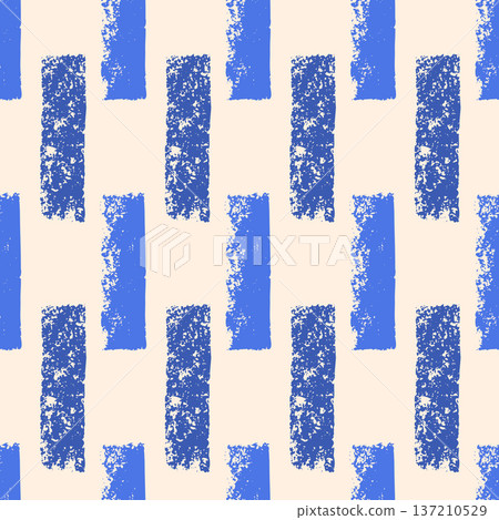 Dash blue vertical lines seamless pattern. Surface pattern design geometric handmade short rain drops motif. Hand drawn mini streaks texture. Vector repeat background illustration 137210529