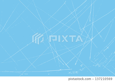 Ice random lines and scratches texture background. Blue grunge backdrop with worn snow effect. Background as winter skate rink or paper with icy dust and sharp chaotic scratch. Vector gritty texture Ice random lines and scratches texture background. Blue grunge backdrop with worn snow effect. Background as winter skate rink or paper with icy dust and sharp chaotic scratch. Vector gritty texture 137210569