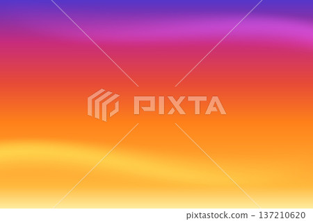 Orange purple sunset sky gradation texture background. Warm gradient blend colors, from yellow to red, blue tones, evoking peaceful autumn evening atmosphere for seasonal design. Vector bg Orange purple sunset sky gradation texture background. Warm gradient blend colors, from yellow to red, blue tones, evoking peaceful autumn evening atmosphere for seasonal design. Vector bg 137210620