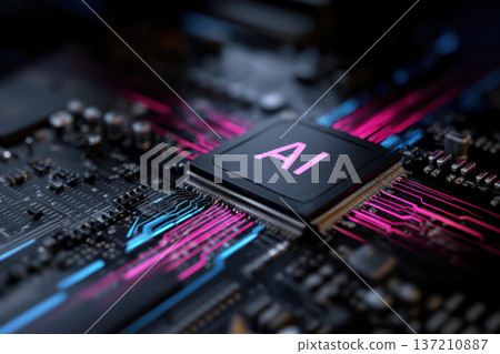 Artificial Intelligence AI Processor on Circuit Board Artificial Intelligence AI Processor on Circuit Board 137210887
