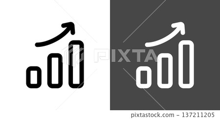 Simple rising bar graph icon illustration Simple rising bar graph icon illustration 137211205
