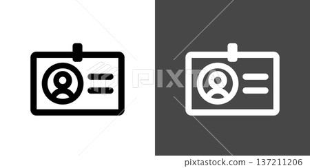 Simple ID, employee ID, student ID icon illustration Simple ID, employee ID, student ID icon illustration 137211206