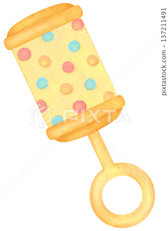 色彩鮮豔的搖鈴圖案嬰兒玩具 137211491