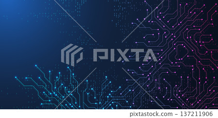 Circuit board digital abstract background. Motherboard technology texture design. AI semiconductor and computer processor on tech bg. Vector illustration Circuit board digital abstract background. Motherboard technology texture design. AI semiconductor and computer processor on tech bg. Vector illustration 137211906