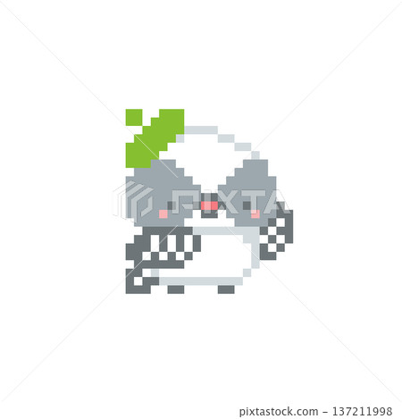 Pixel art of a green beret and a long-tailed tit chick Pixel art of a green beret and a long-tailed tit chick 137211998