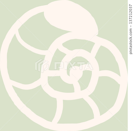 Spiral seashell hand drawn sketch 137212037