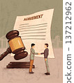 People handshaking and legal contract 137212962