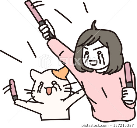 A woman and a cat who loves her favorite idols 137213387