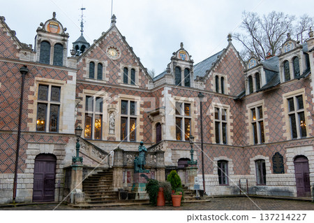 France, Orleans, Facade of the Hotel Groslot 137214227