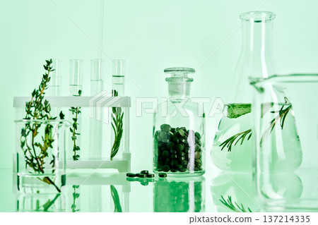 Developing herbal medicine and natural plant extracts in laboratory Developing herbal medicine and natural plant extracts in laboratory 137214335