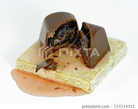 Bonbon with cherry 137214351