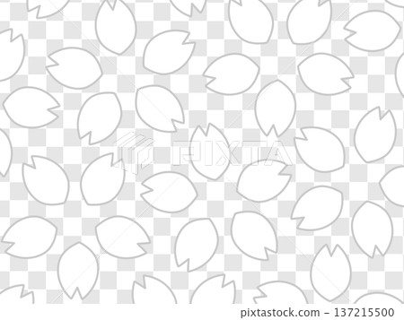 A monochrome background illustration with cherry blossom petals scattered on a checkered pattern A monochrome background illustration with cherry blossom petals scattered on a checkered pattern 137215500