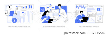 AI-Driven Financial Optimization abstract concept vector illustrations. 137215582