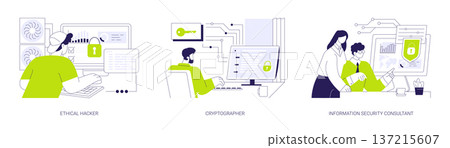 Information technology security isolated cartoon vector illustrations se 137215607