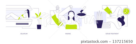 Wellness and beauty salon isolated cartoon vector illustrations se Wellness and beauty salon isolated cartoon vector illustrations se 137215650