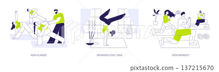 Yoga activities isolated cartoon vector illustrations se Yoga activities isolated cartoon vector illustrations se 137215670