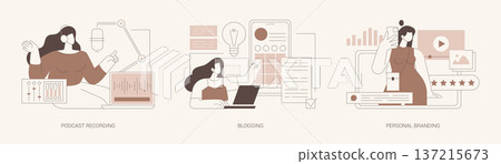 Blogger life isolated cartoon vector illustrations se 137215673