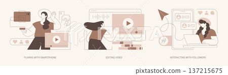 Vlogging isolated cartoon vector illustrations se 137215675