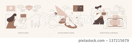 Filmmaking as a hobby isolated cartoon vector illustrations se Filmmaking as a hobby isolated cartoon vector illustrations se 137215679