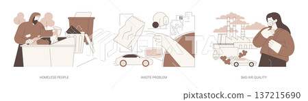 City problems isolated cartoon vector illustrations se City problems isolated cartoon vector illustrations se 137215690