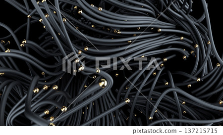 Shimmering braided cords with cinematic light, Highend braided conduit featuring shimmering gold particles illuminated by subtle cinematic lighting for luxury backgrounds Shimmering braided cords with cinematic light, Highend braided conduit featuring shimmering gold particles illuminated by subtle cinematic lighting for luxury backgrounds 137215715