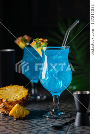 Boozy Blue Hawaii Cocktail Boozy Blue Hawaii Cocktail 137215888