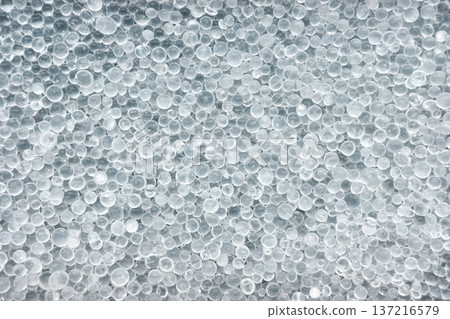 Closeup photo of silica gel beads, selective focus. Closeup photo of silica gel beads, selective focus. 137216579