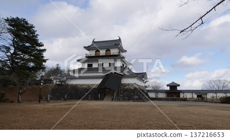 Shiroishi Castle in winter and the everlasting tree 137216653