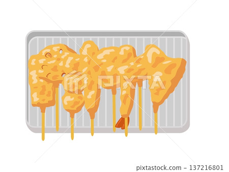 托盤中的炸串 137216801